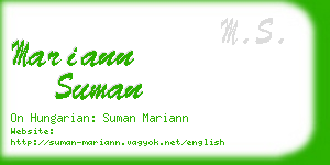 mariann suman business card